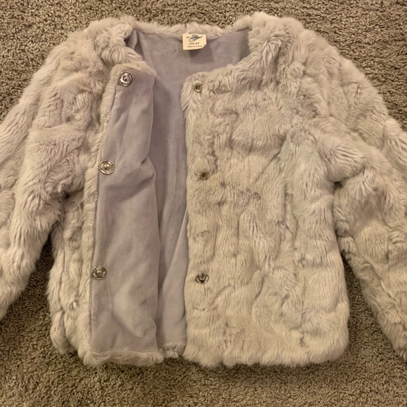 Girls Faux Fur Jacket - Picture 2 of 3